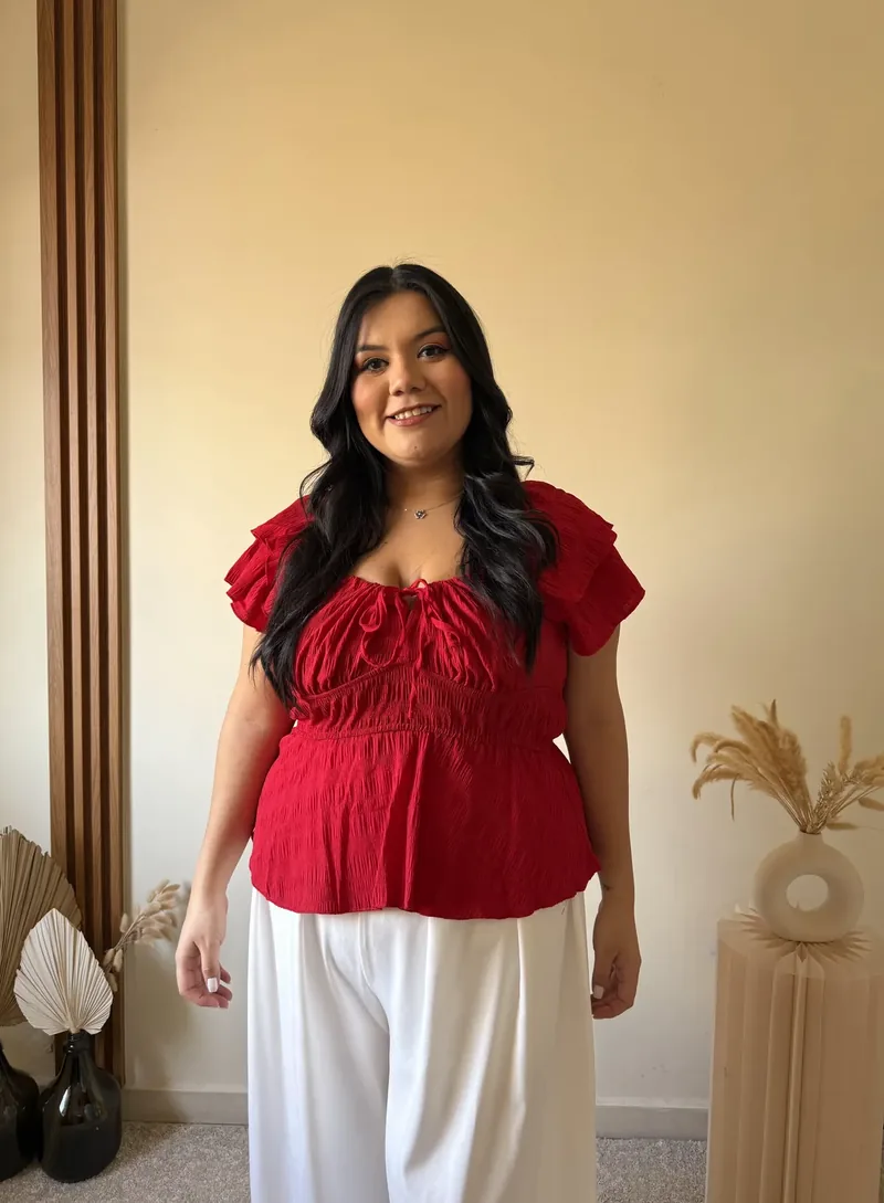 Blusa Off Shoulder en rojo plus size, tallas XL — BOLEM El Salvador