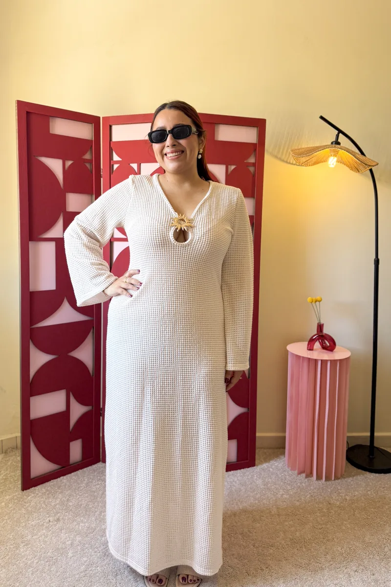 Vestido Blanco Manga Larga — BOLEM El Salvador
