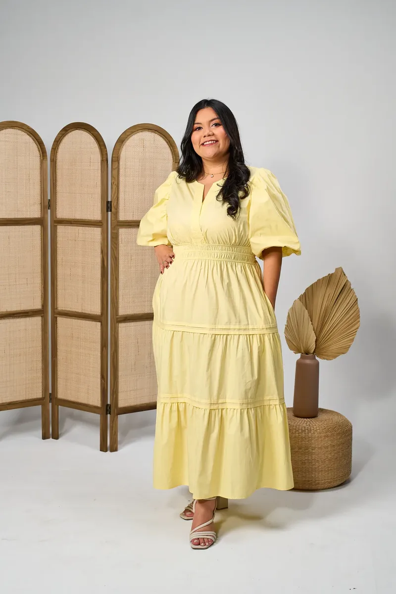 Vestido Mangas Globo plus size, tallas XL–2XL — BOLEM El Salvador