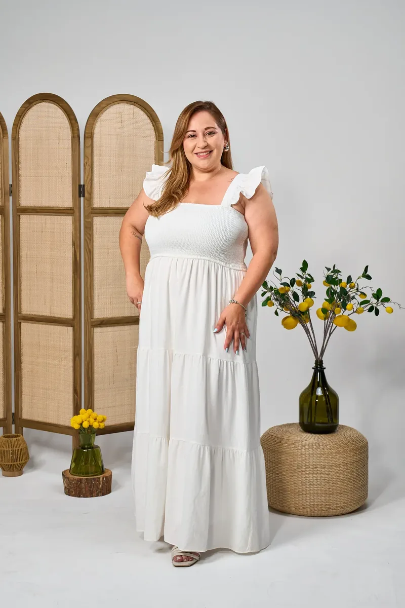 Vestido Maxi Smocked plus size, tallas XL–2XL — BOLEM El Salvador
